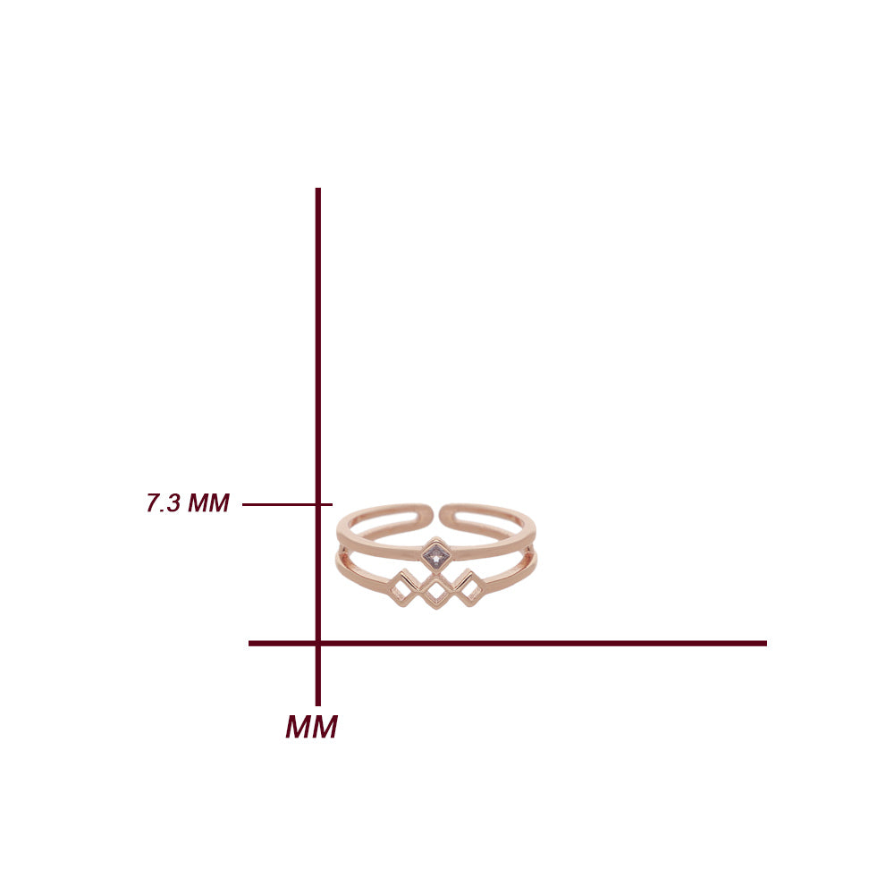 Rose Gold Crystal Edge Ring