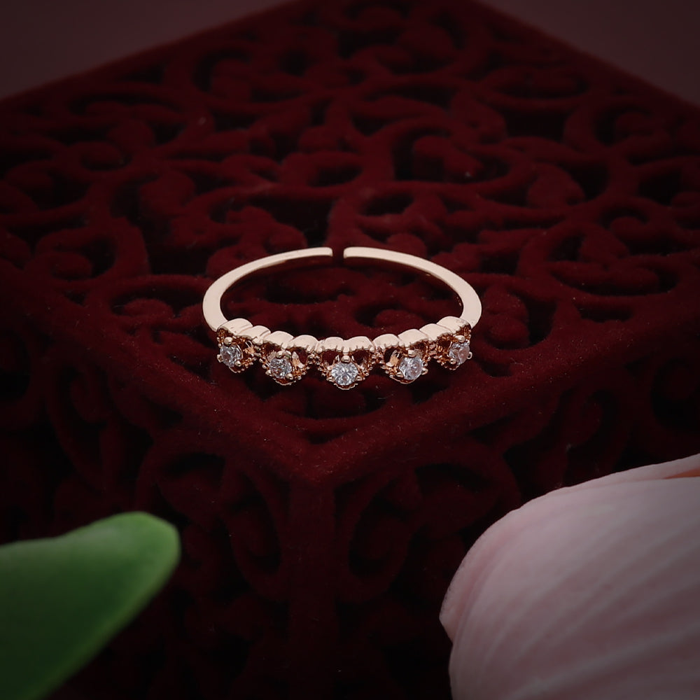 Rose Gold Floral Band Ring