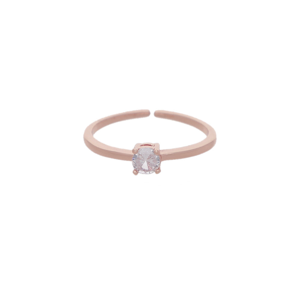 Rose Gold Petal Crystal Ring
