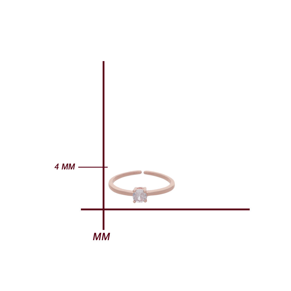 Rose Gold Petal Crystal Ring