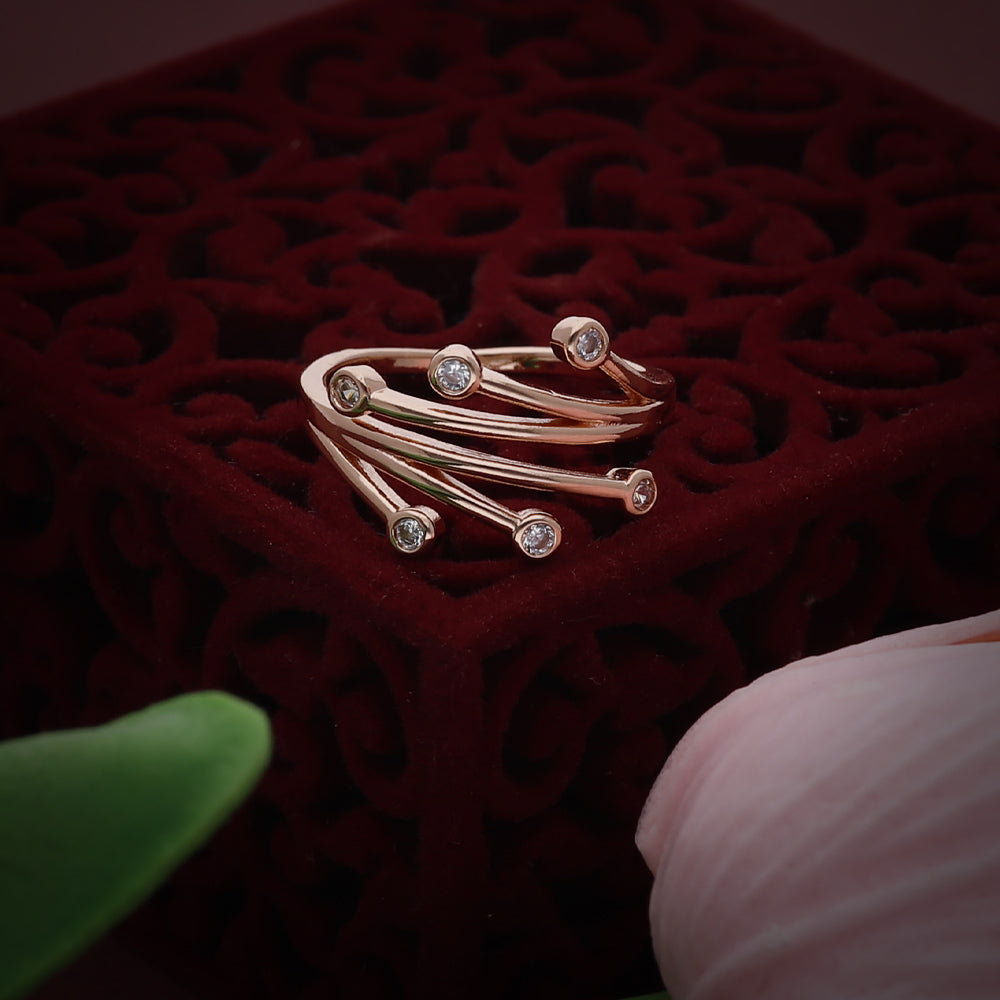 Rose Gold Textured Band Ring