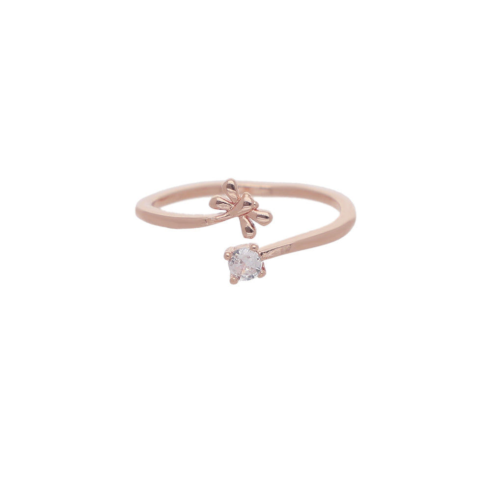 Rose Gold Floral Open Ring