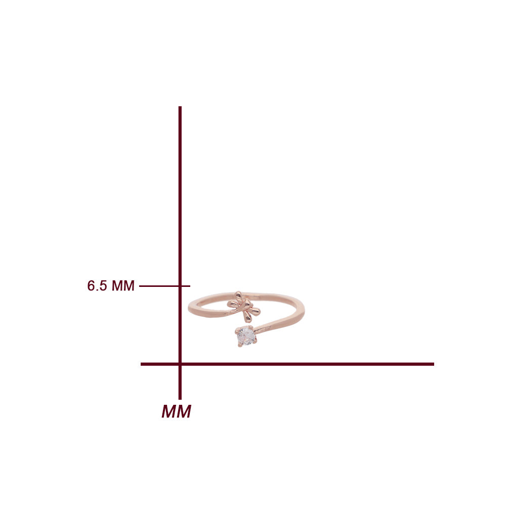 Rose Gold Floral Open Ring