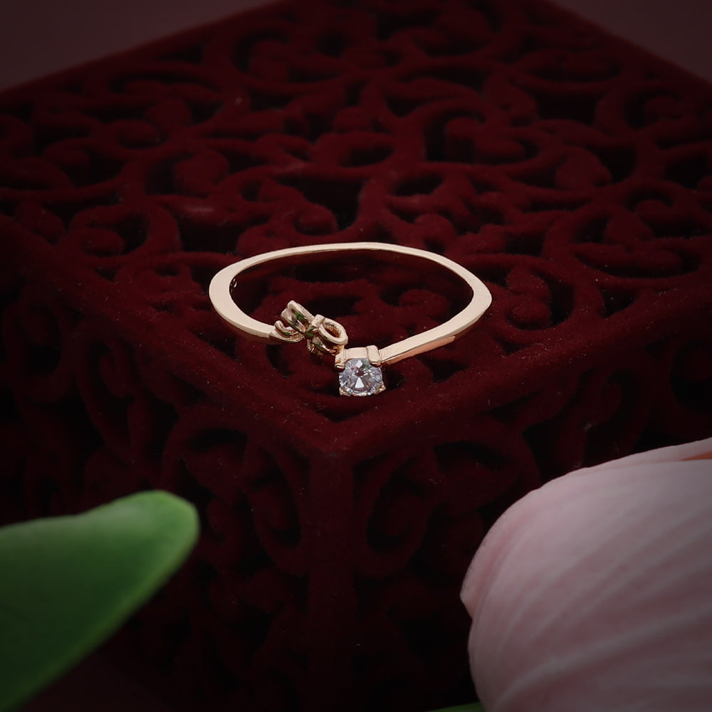 Rose Gold Floral Open Ring