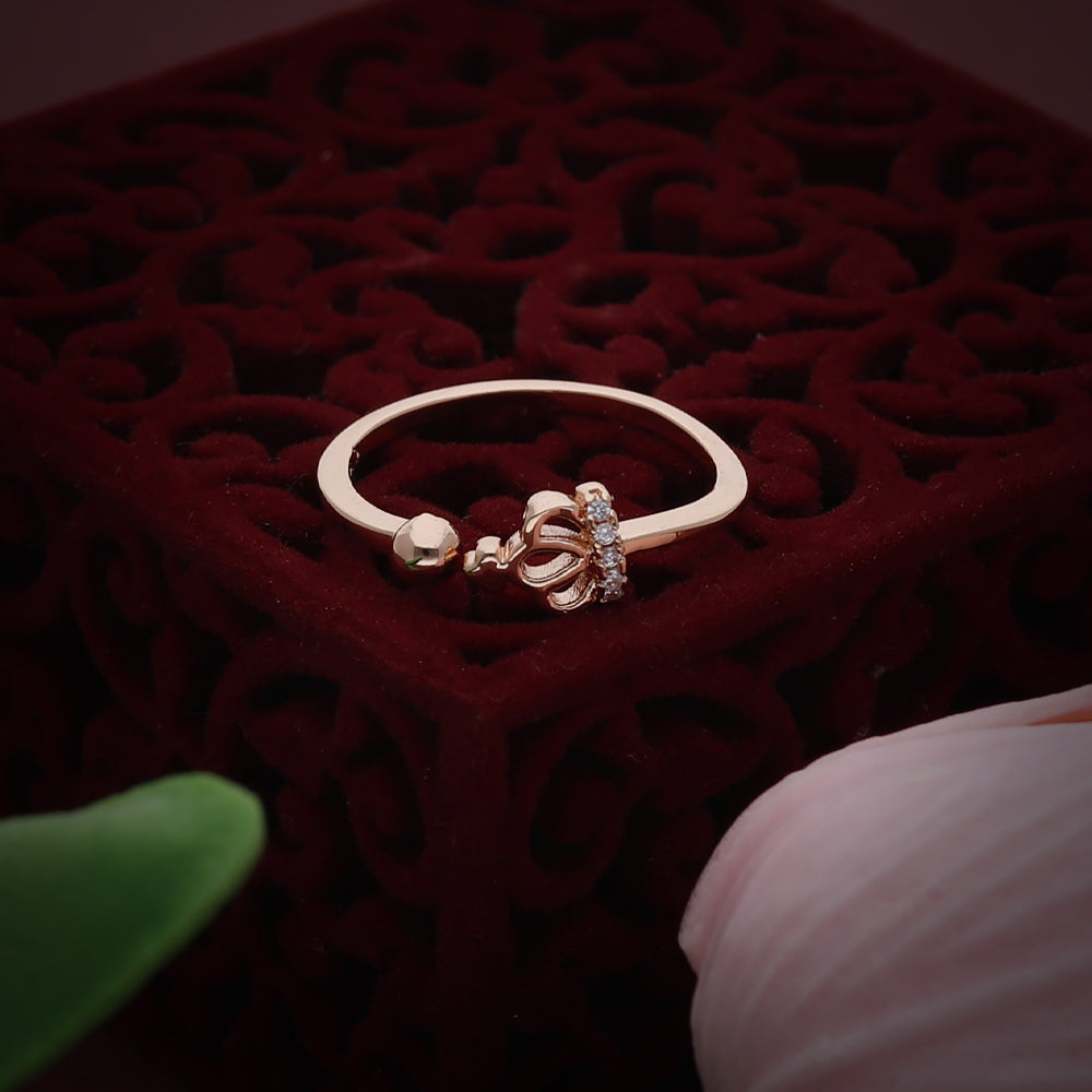 Rose Gold Leaf Curve Ring