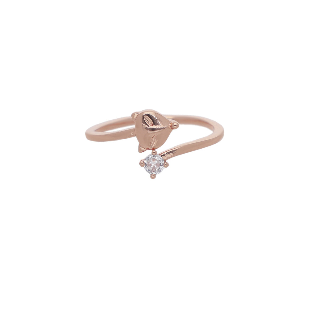Rose Gold Crystal Bow Ring