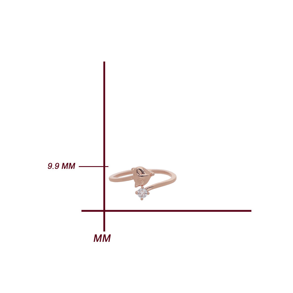 Rose Gold Crystal Bow Ring