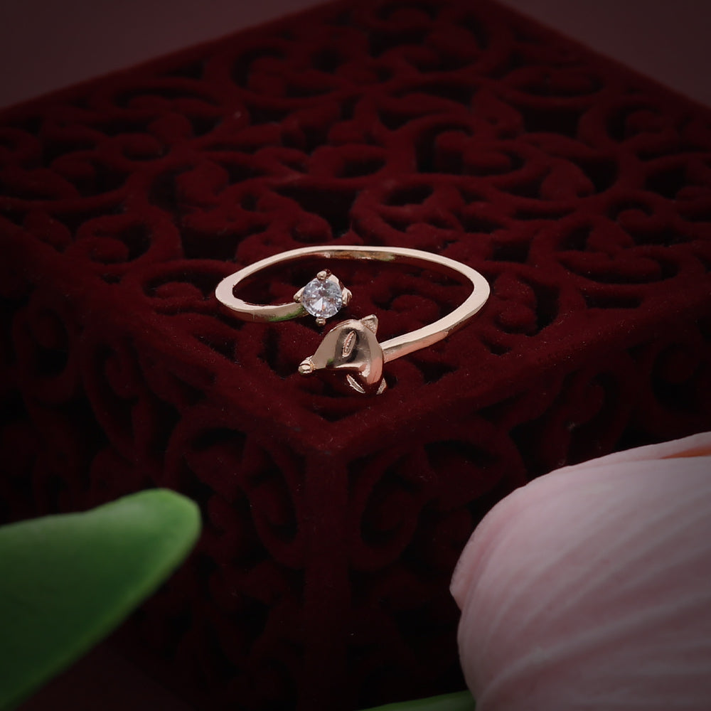 Rose Gold Crystal Bow Ring