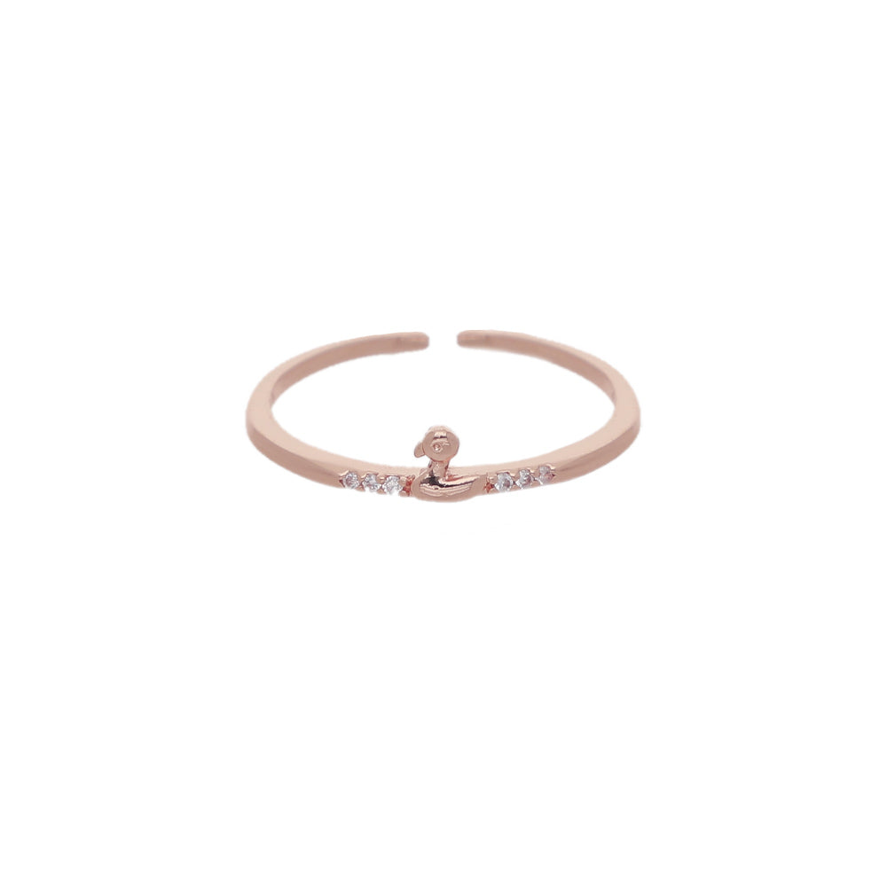 Rose Gold Beaded Detail Ring