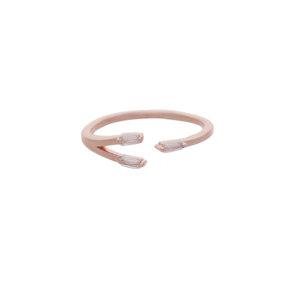 Rose Gold Minimal Wave Ring