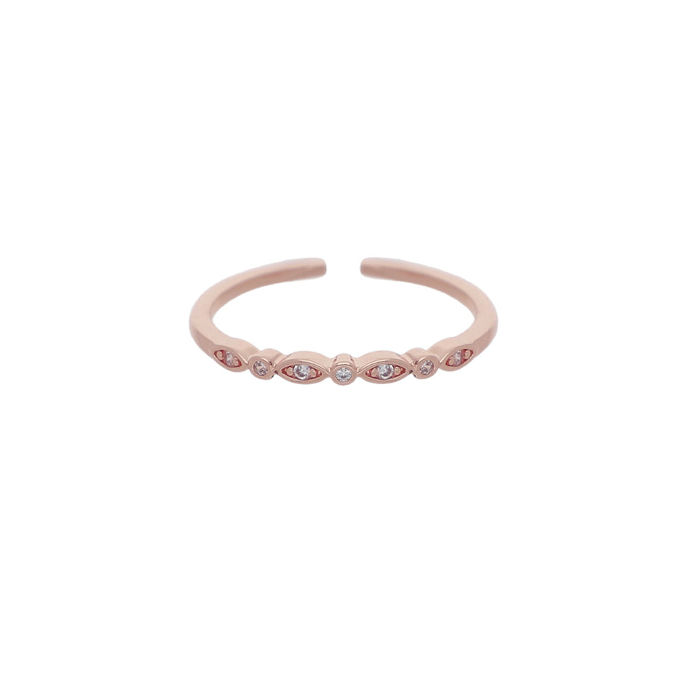 Rose Gold Crystal Line Ring