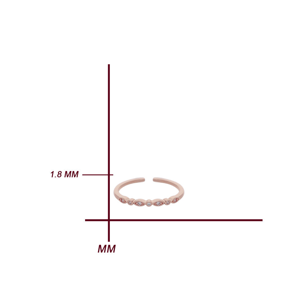Rose Gold Crystal Line Ring