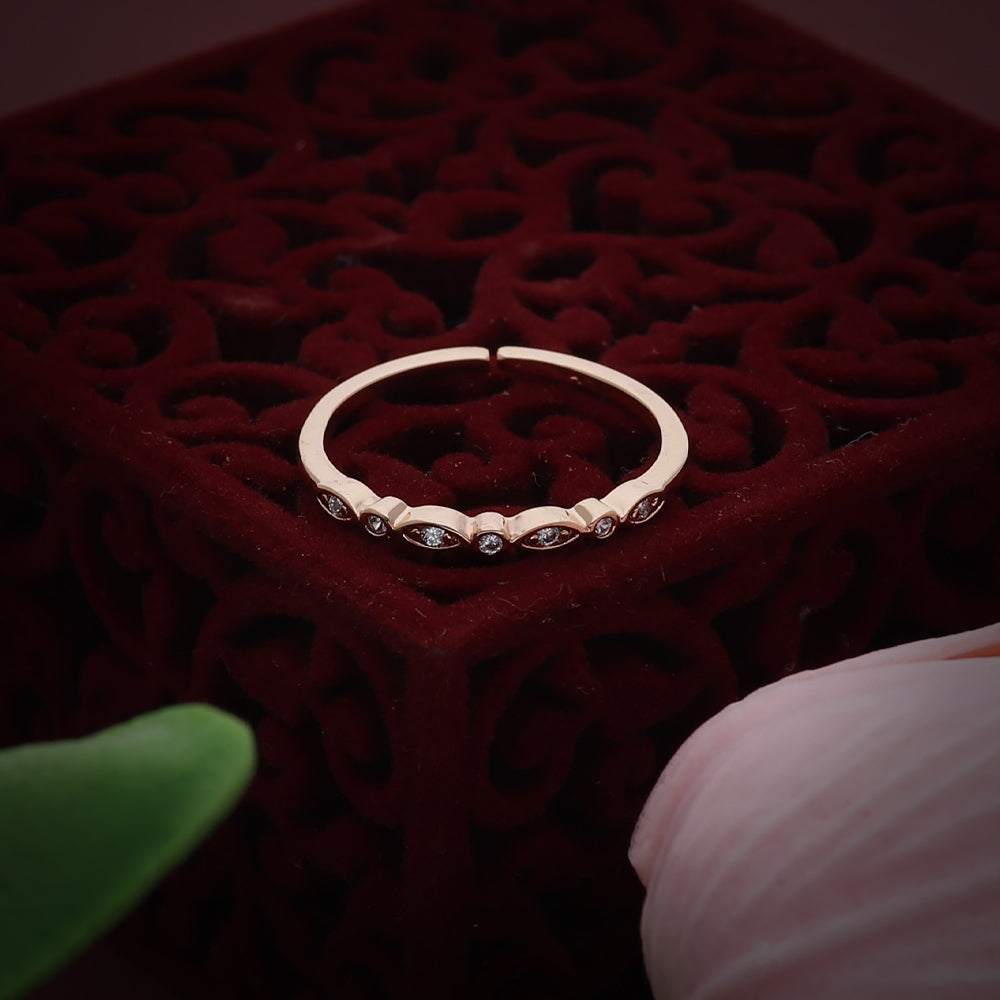 Rose Gold Crystal Line Ring