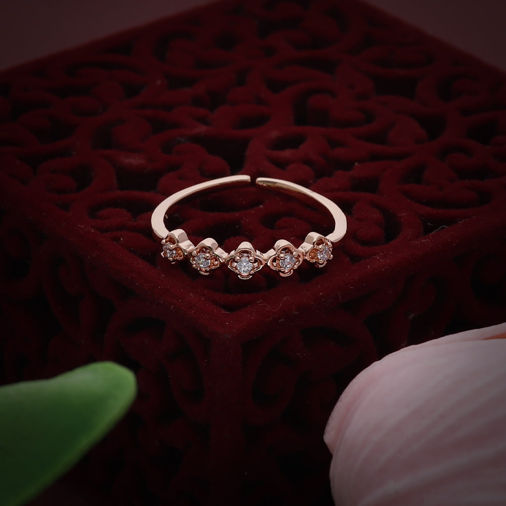 Rose Gold Floral Cluster Ring
