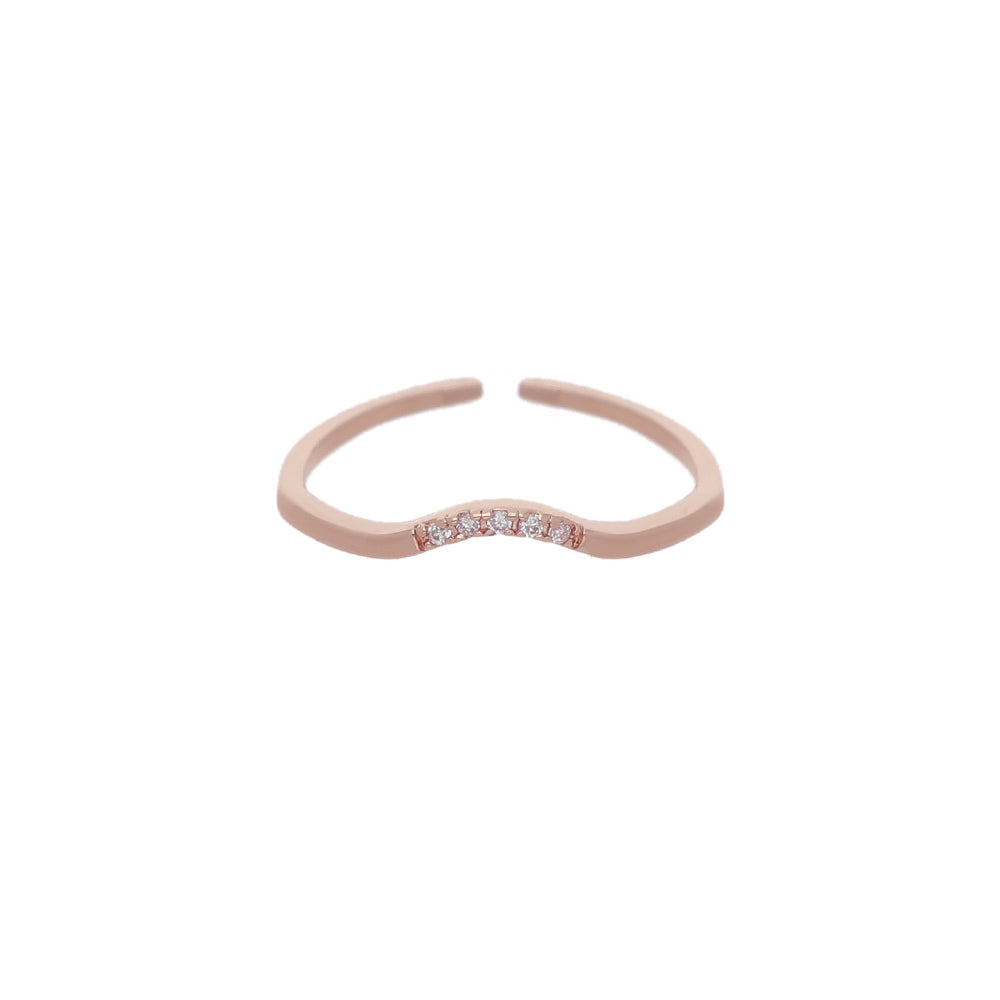 Rose Gold Crystal Band Ring