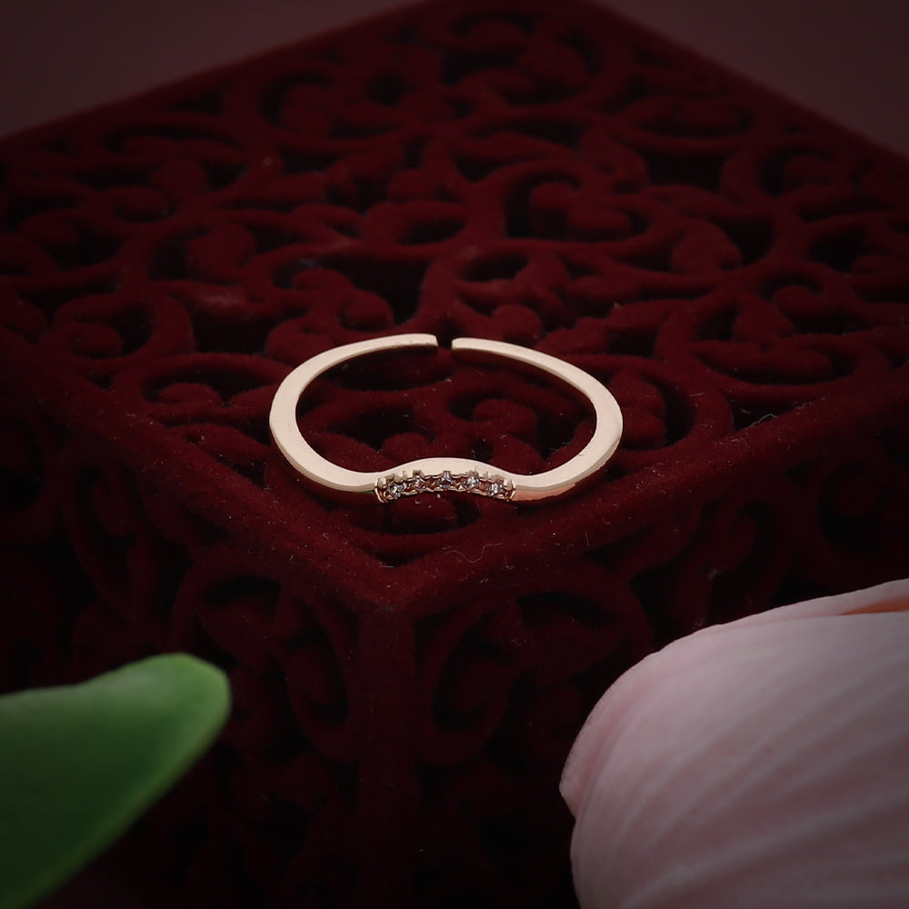 Rose Gold Crystal Band Ring