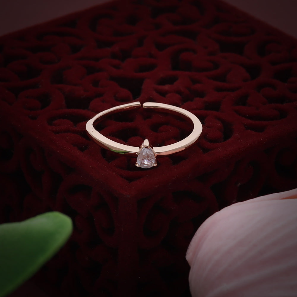 Rose Gold Leaf Open Ring