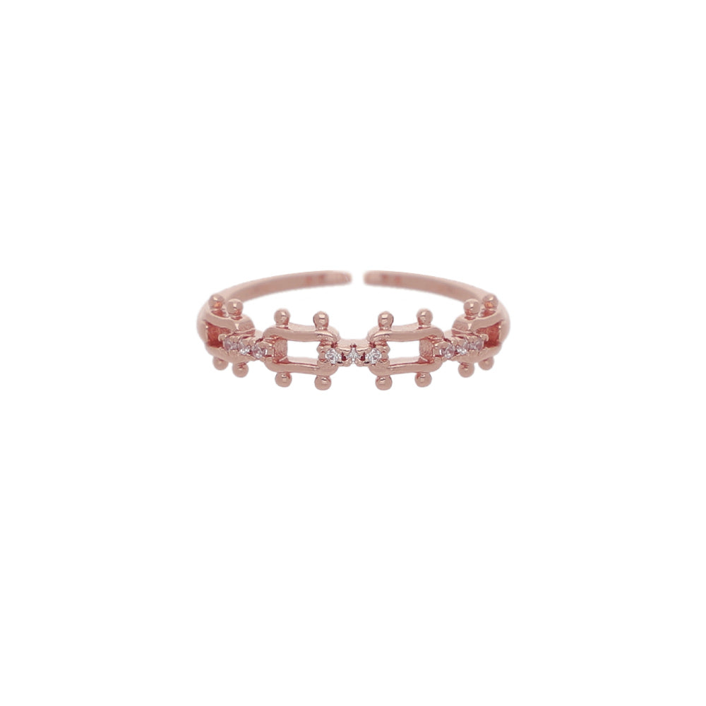 Rose Gold Crystal Loop Ring