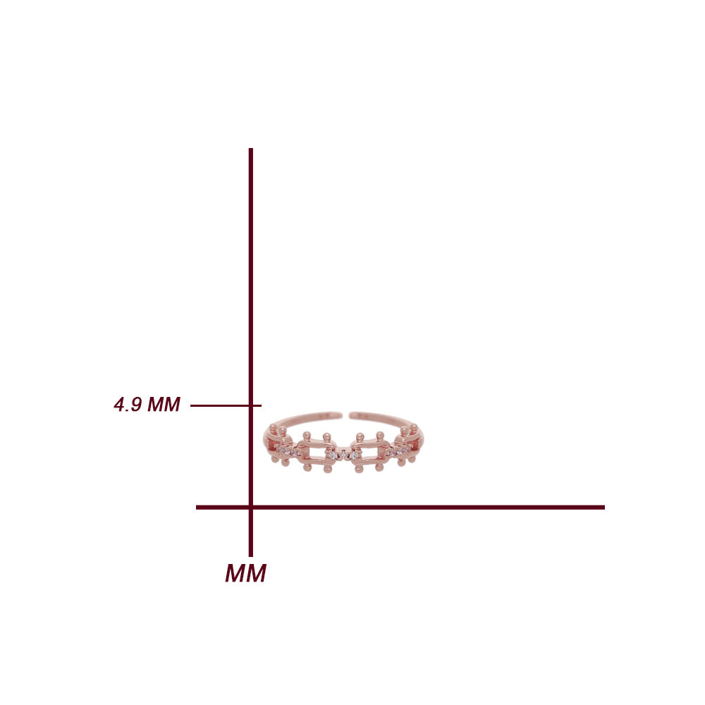Rose Gold Crystal Loop Ring
