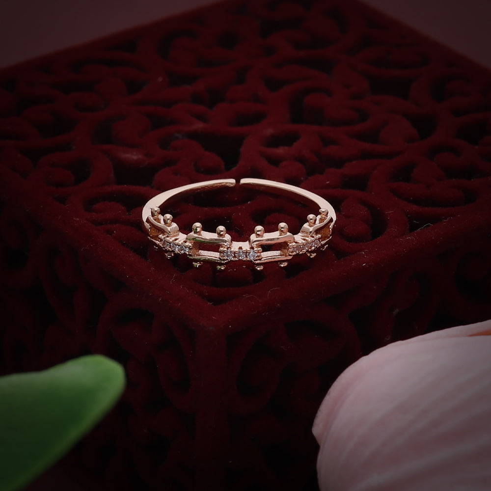 Rose Gold Crystal Loop Ring