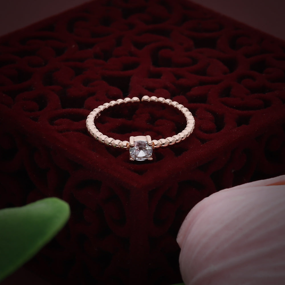 Rose Gold Floral Accent Ring