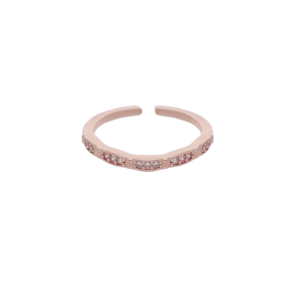 Rose Gold Beaded Wave Ring