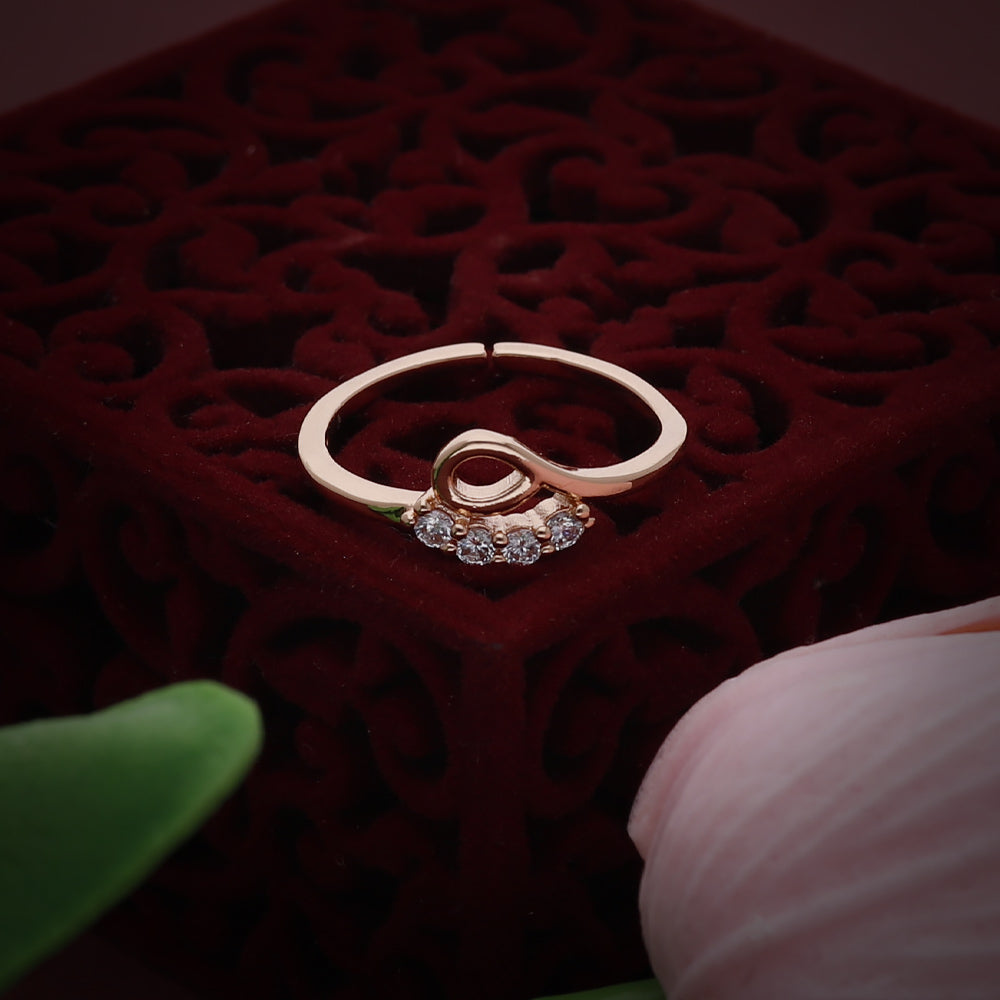Rose Gold Floral Detail Ring
