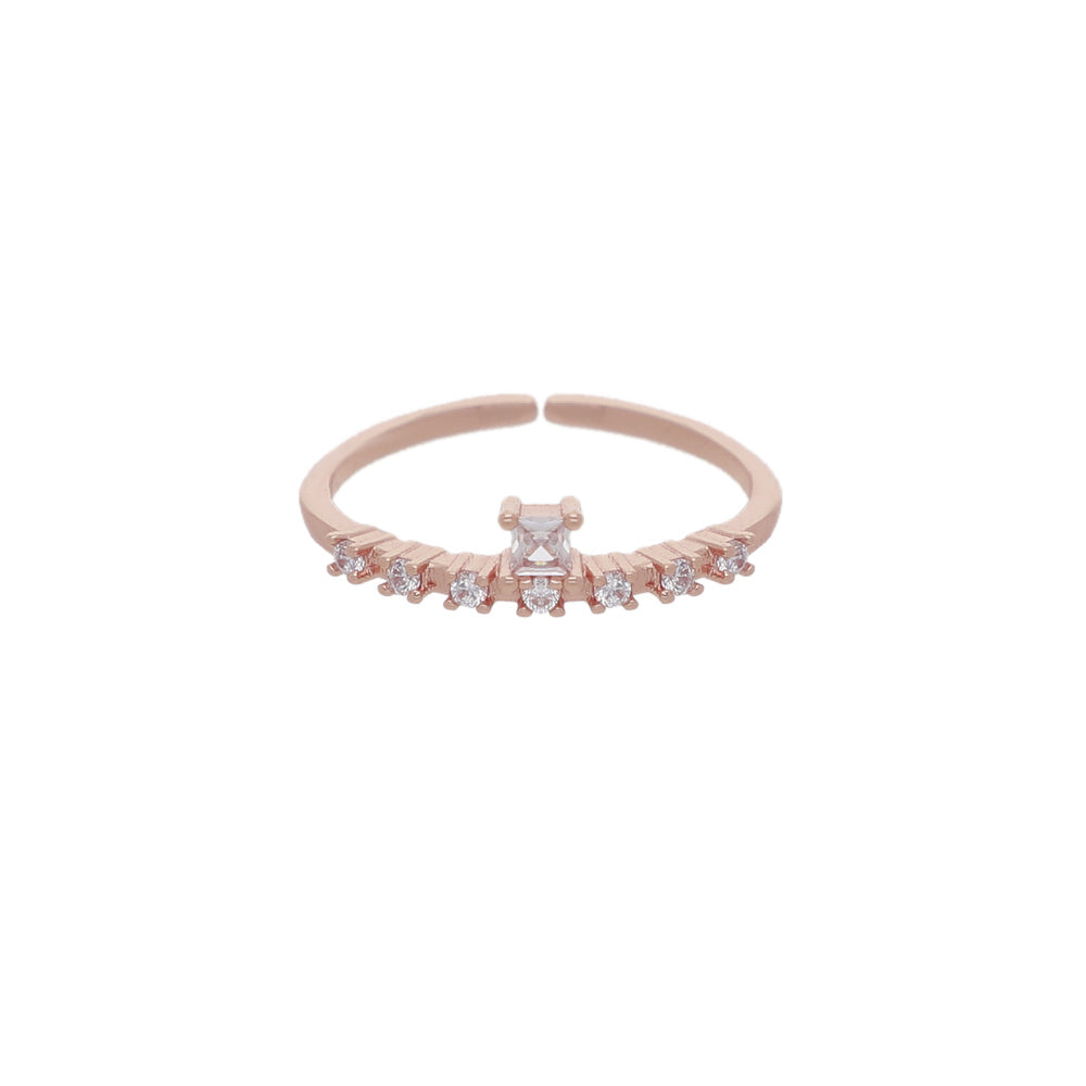 Rose Gold Crystal Detail Ring