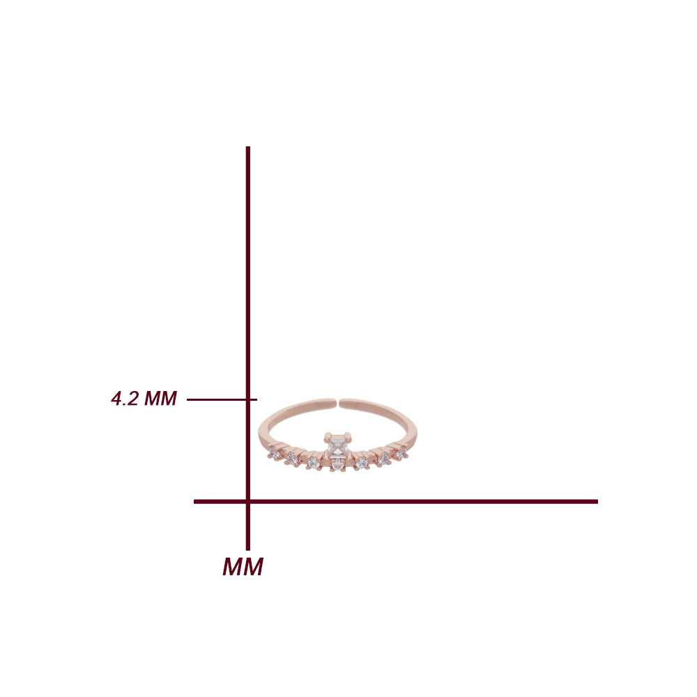Rose Gold Crystal Detail Ring