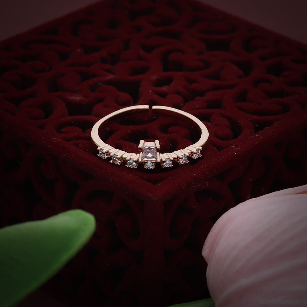 Rose Gold Crystal Detail Ring