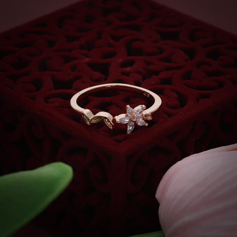 Rose Gold Wave Detail Ring