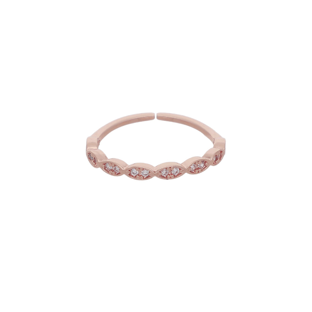 Rose Gold Petal Curve Ring