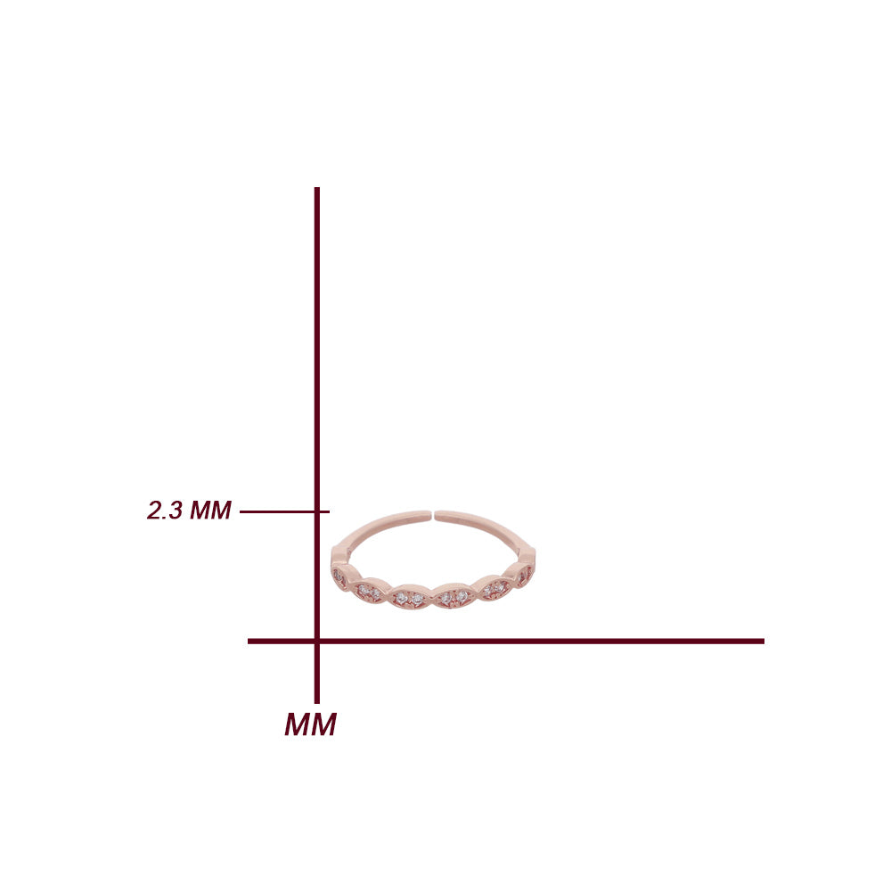 Rose Gold Petal Curve Ring