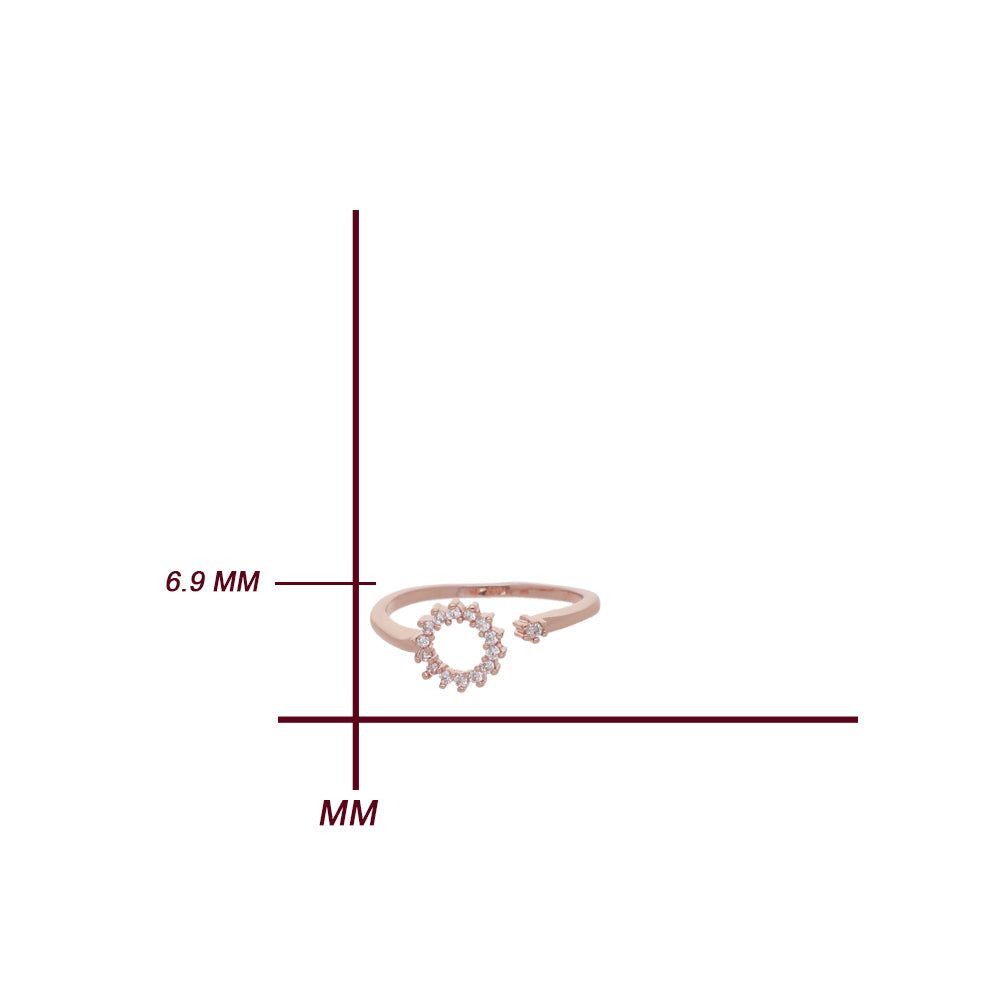 Rose Gold Crystal Line Ring