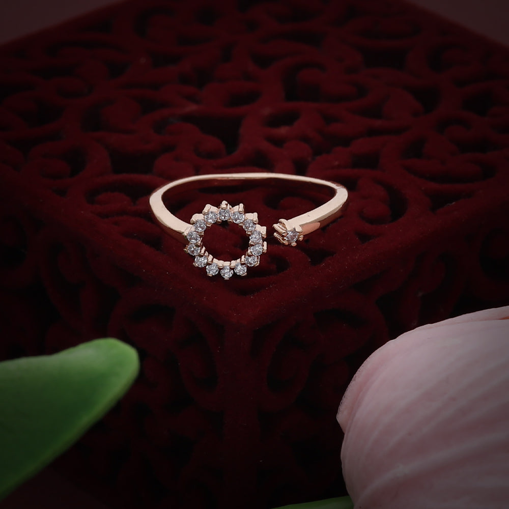Rose Gold Crystal Line Ring