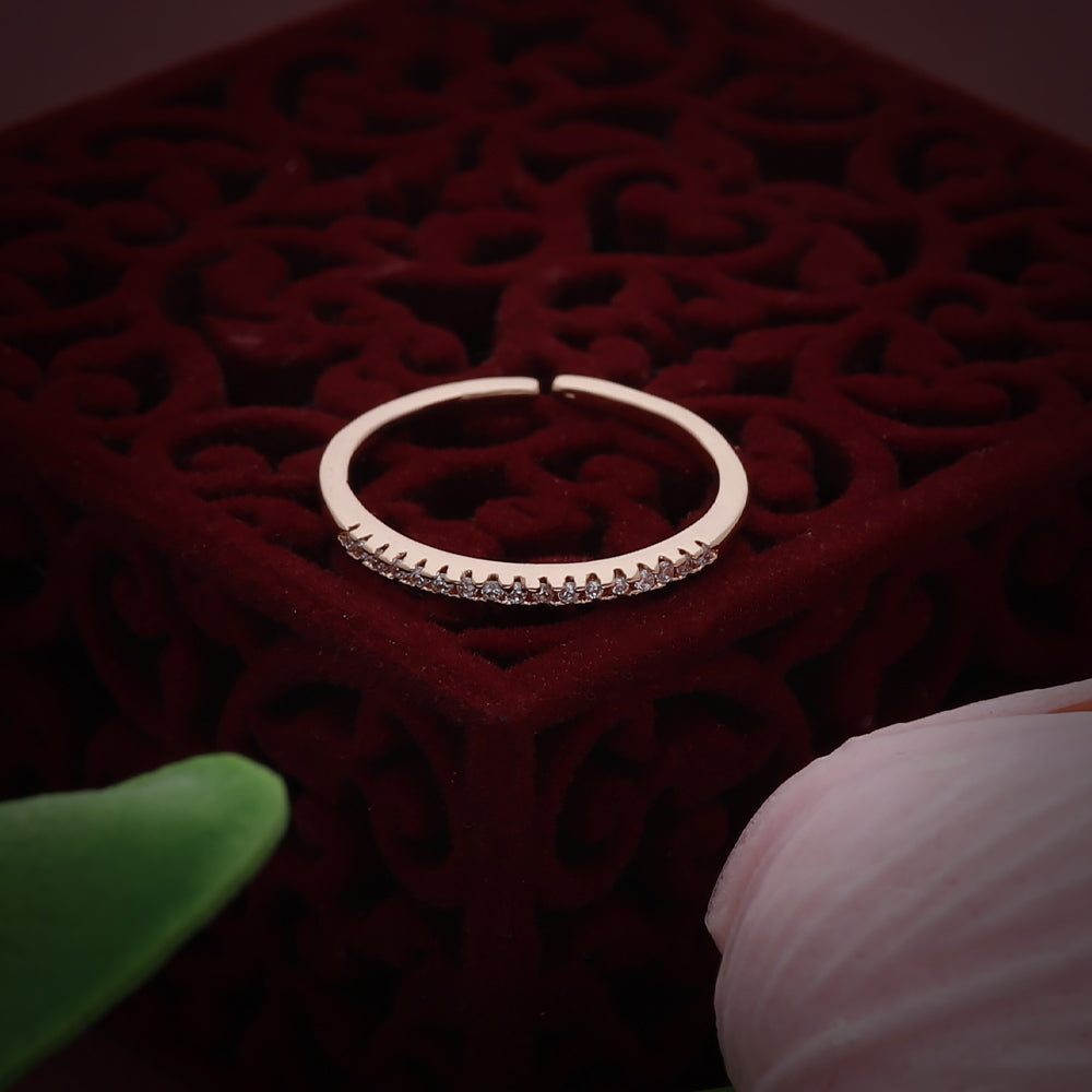 Rose Gold Floral Loop Ring