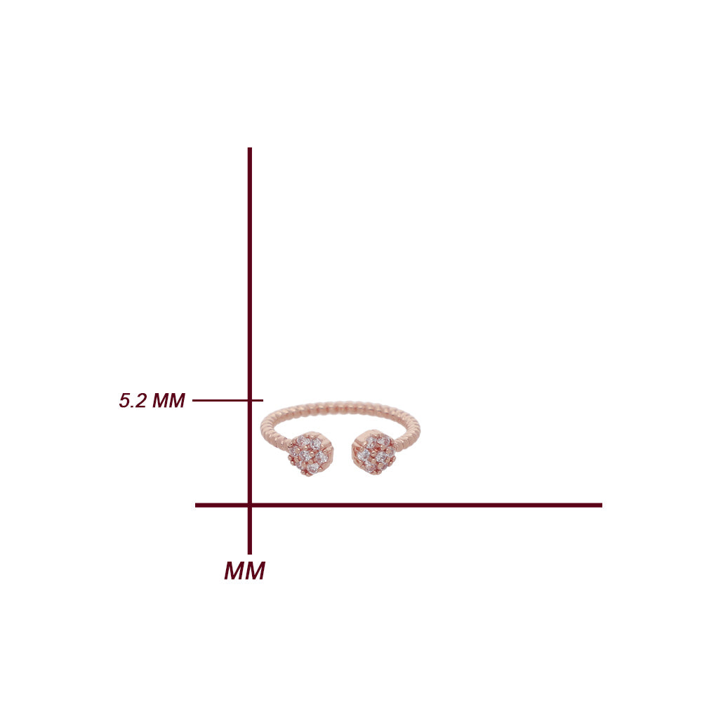 Rose Gold Double Wave Design Ring