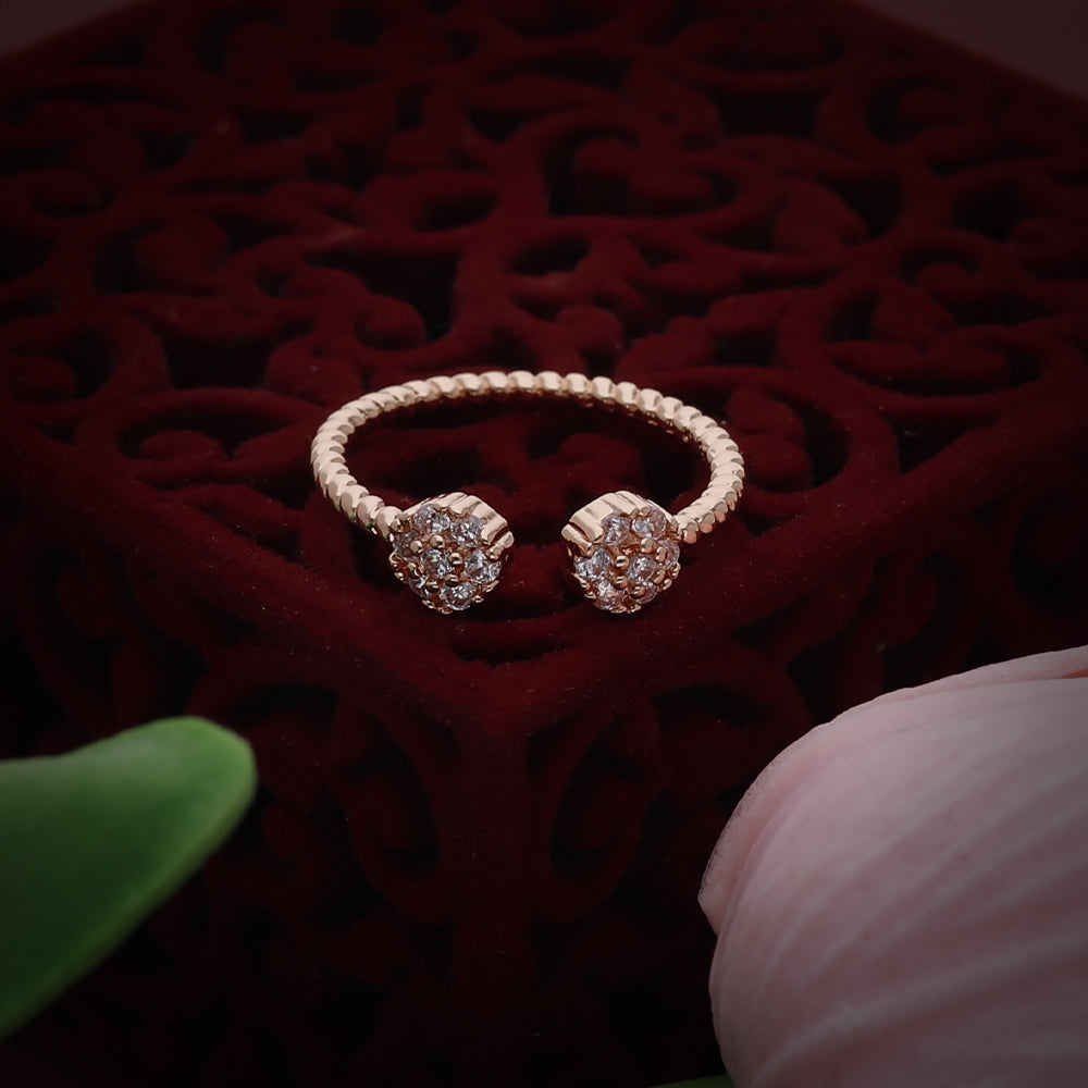 Rose Gold Double Wave Design Ring