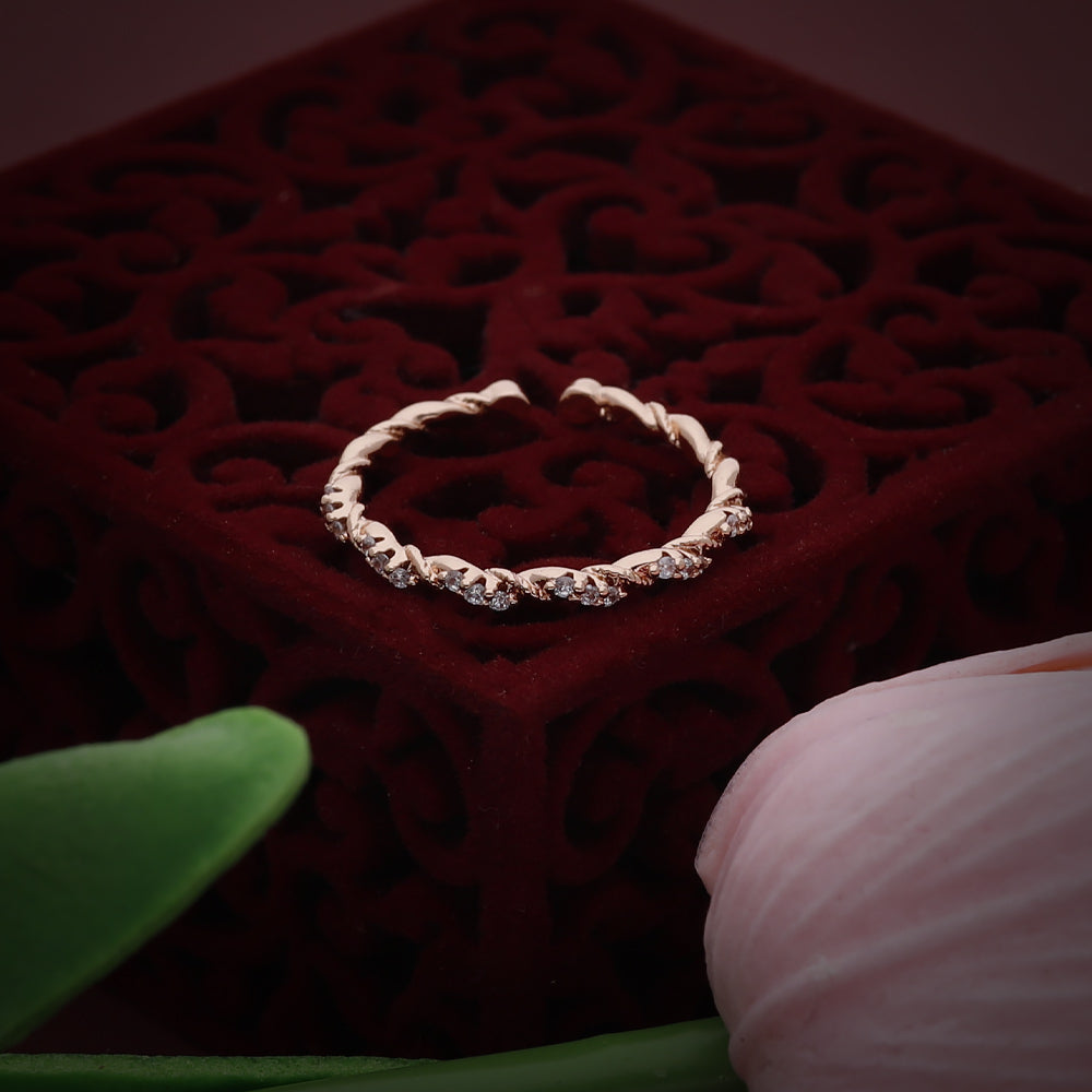 Rose Gold Open Curve Design Ring