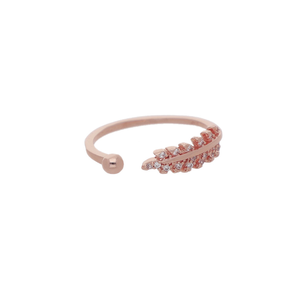 Rose Gold Leaf Detail Design Ring