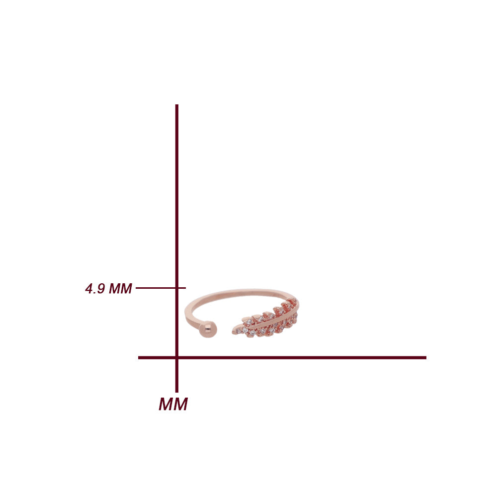 Rose Gold Leaf Detail Design Ring
