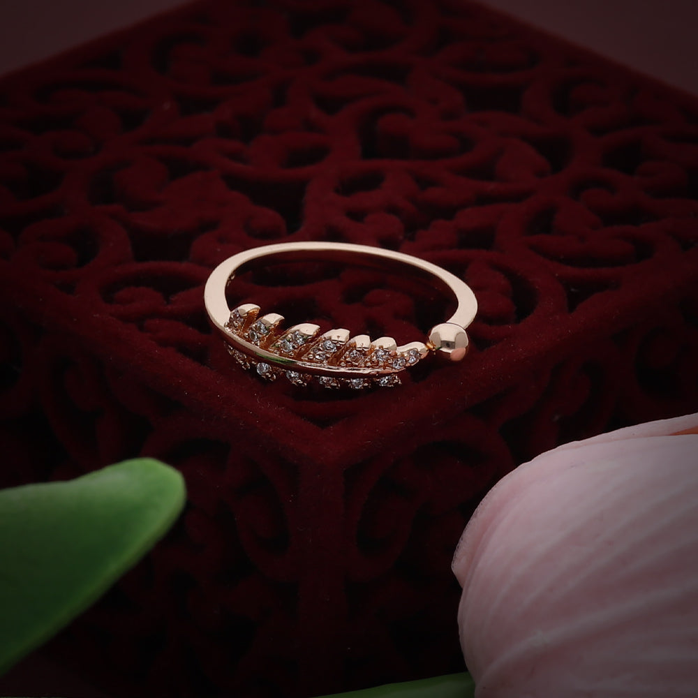 Rose Gold Leaf Detail Design Ring