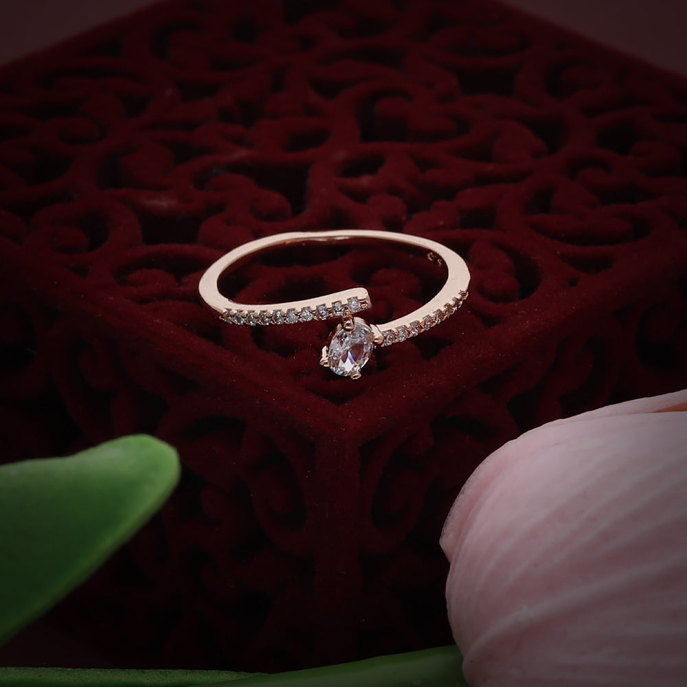 Rose Gold Double Line Design Ring