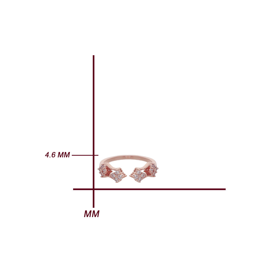 Rose Gold Floral Crystal Design Ring