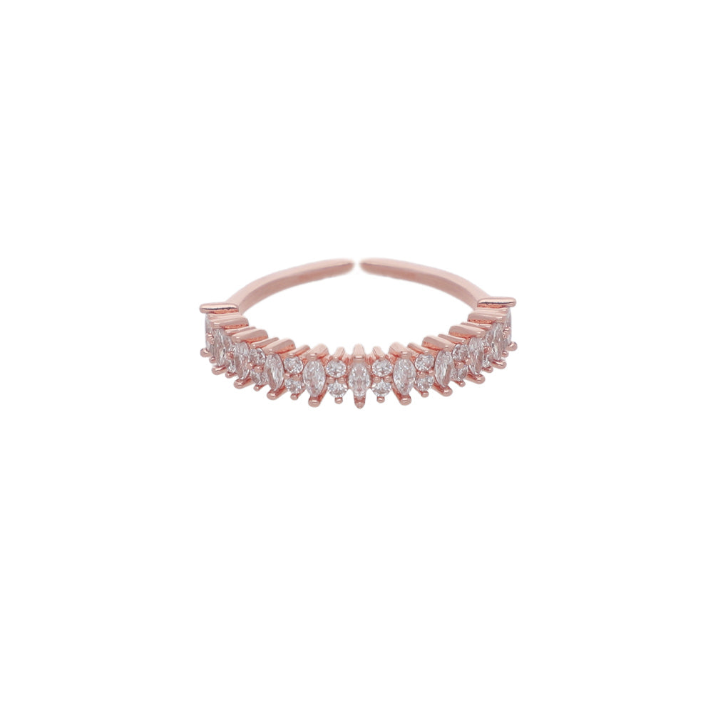 Rose Gold Beaded Band Design Ring