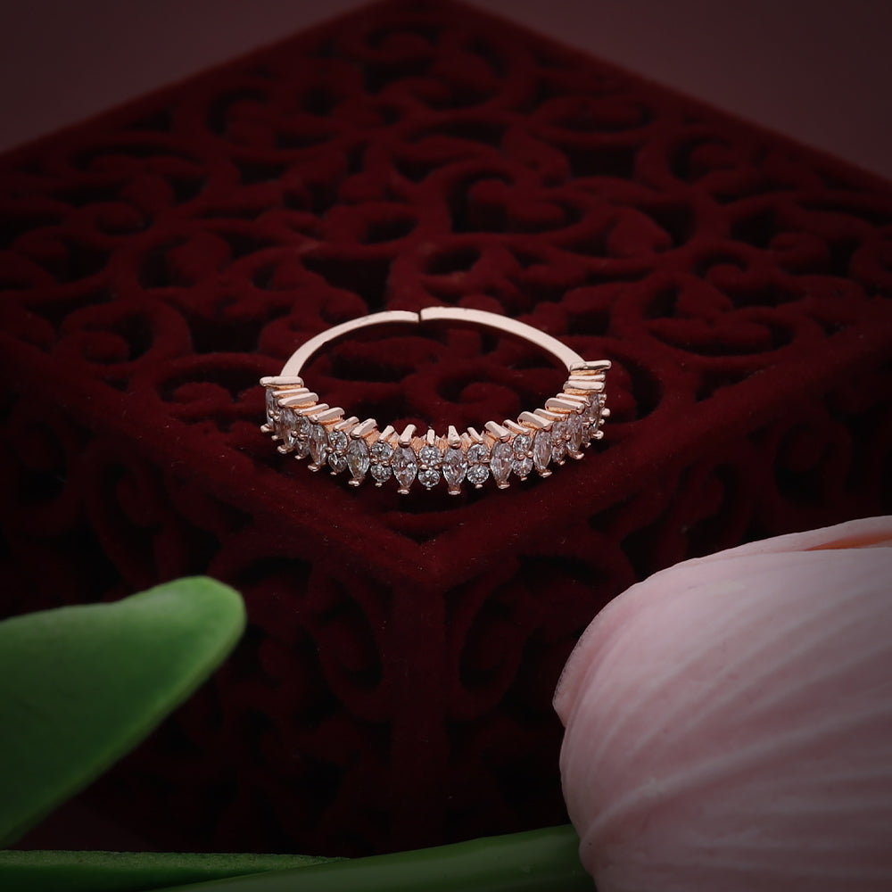 Rose Gold Beaded Band Design Ring