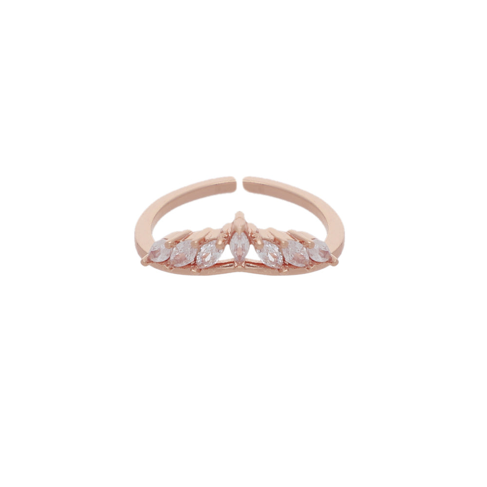 Rose Gold Cluster Detail Design Ring