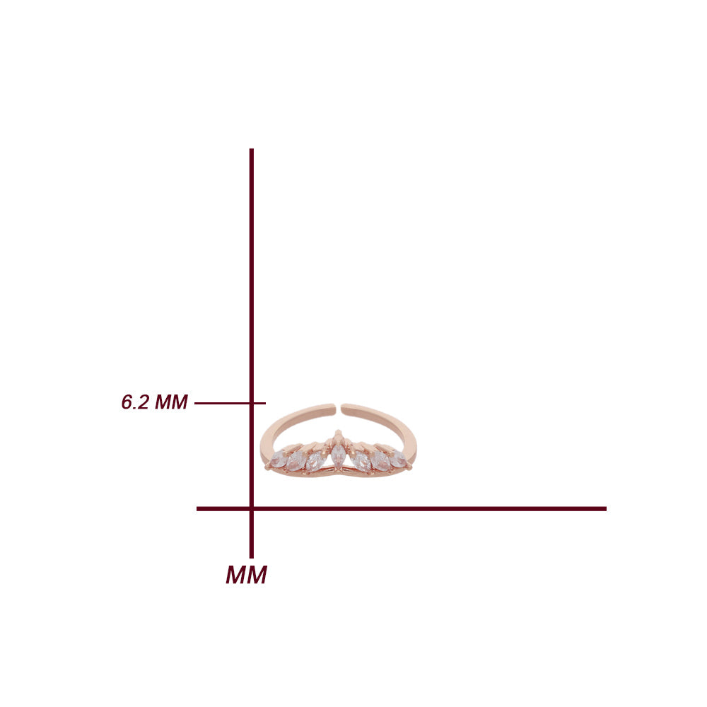 Rose Gold Cluster Detail Design Ring