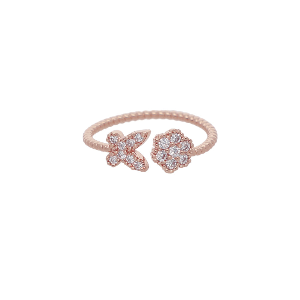 Rose Gold Slim Wave Design Ring