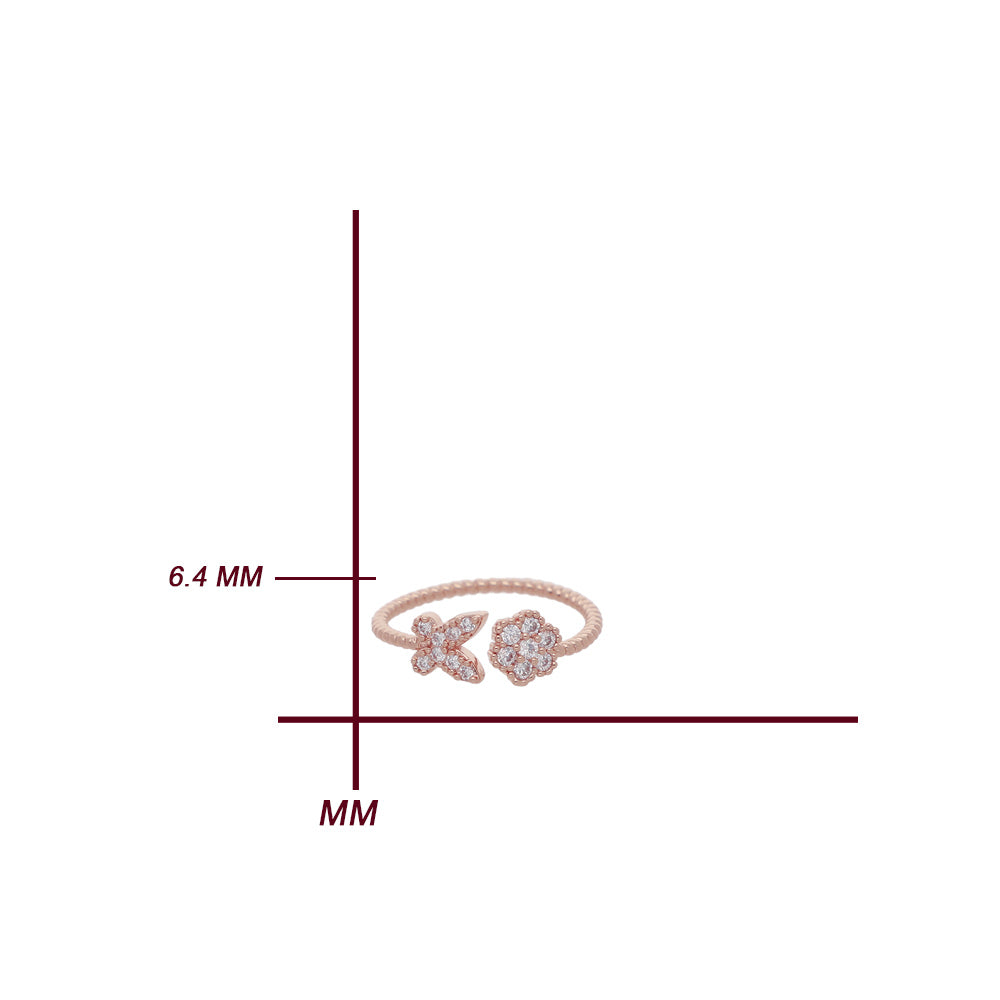 Rose Gold Slim Wave Design Ring